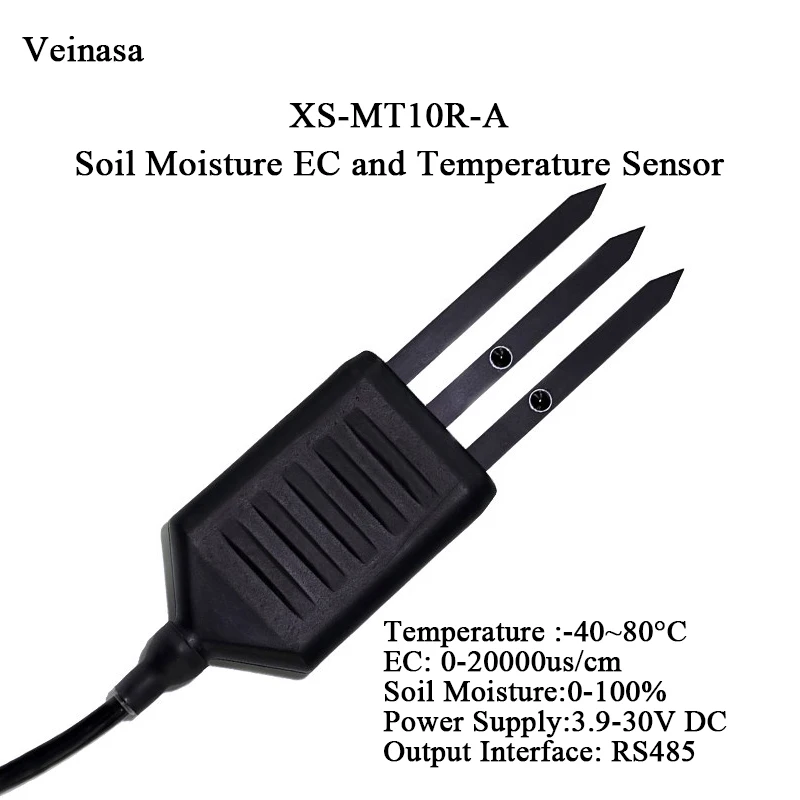 XS-MT10RA RS485Integrated with Soil Moisture EC Temperature  IP68  FDR 2m Cable Applicable for Science Research 0-20000us/cm