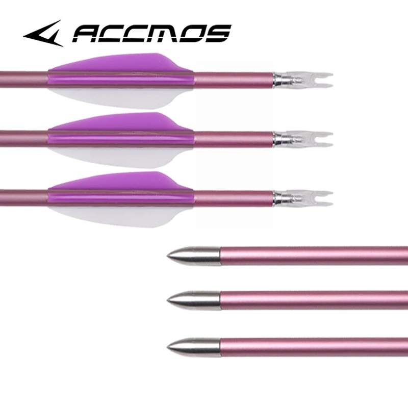 Imagem -03 - Pink Arrow Spine para Recurvo e Arco Composto Caça Tiro Dolphin Feather 4.2 mm 31in 4.2 mm 500 600 700 800 900 1000 12 Pcs