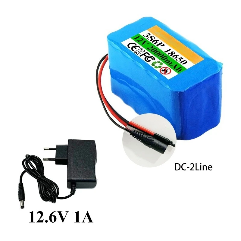 12v 3S6P 20Ah Battery Pack 18650 Lithium Battery Electric Scooter, Electronic Toy Gun, Energy Storage for Electric Tools+charge