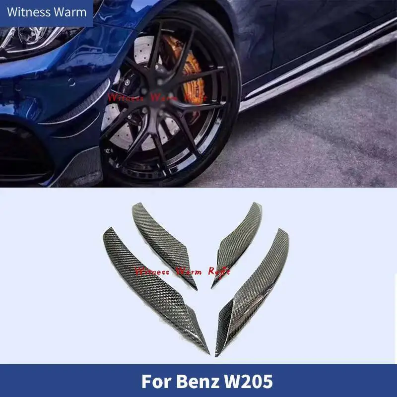 Mathiateurs d'aile de pare-chocs avant en fibre de carbone, couteau à air latéral pour Mercedes Benz Classe C W205 C63 Amg, version sport 2015-2017, 4 pièces