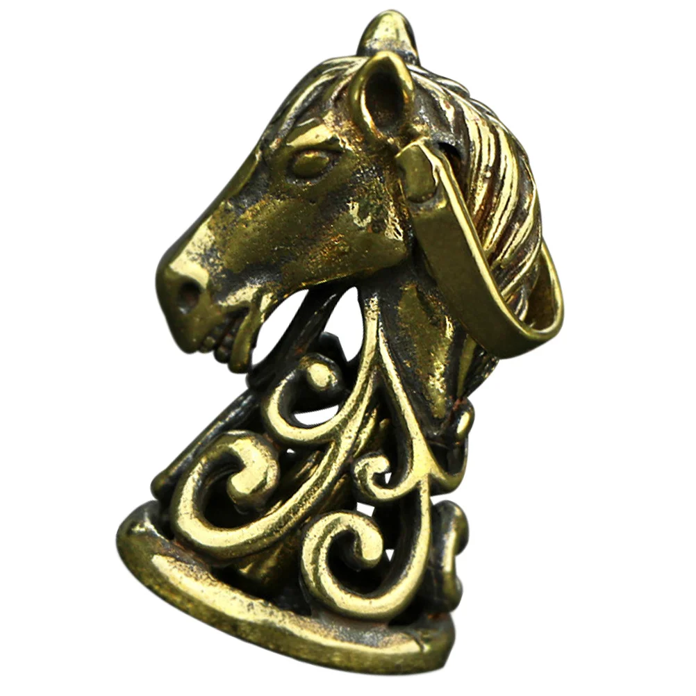 

Old Brass Horse Head Bell Vintage Diy Pendant Keychain Decor Bag Embellishment Unique Chic Brass Craft Durable Fade Resistant