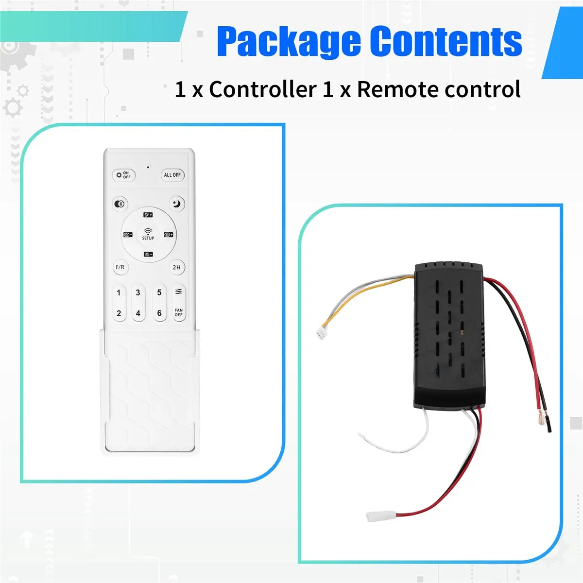 OKgood Ceiling Fan Light Controller 24V 30W Inverter Motor AC220V Stepless Dimming Temperature Adjustment Color Adjustment 433