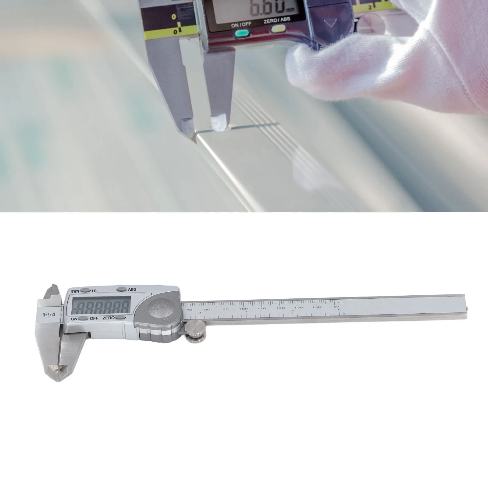 أداة قياس الفرجار الرقمي الصناعية الإلكترونية IP54 مقاوم للماء 0‐6in 0‐150mm المدى 0.0005in 0.005mm القرار