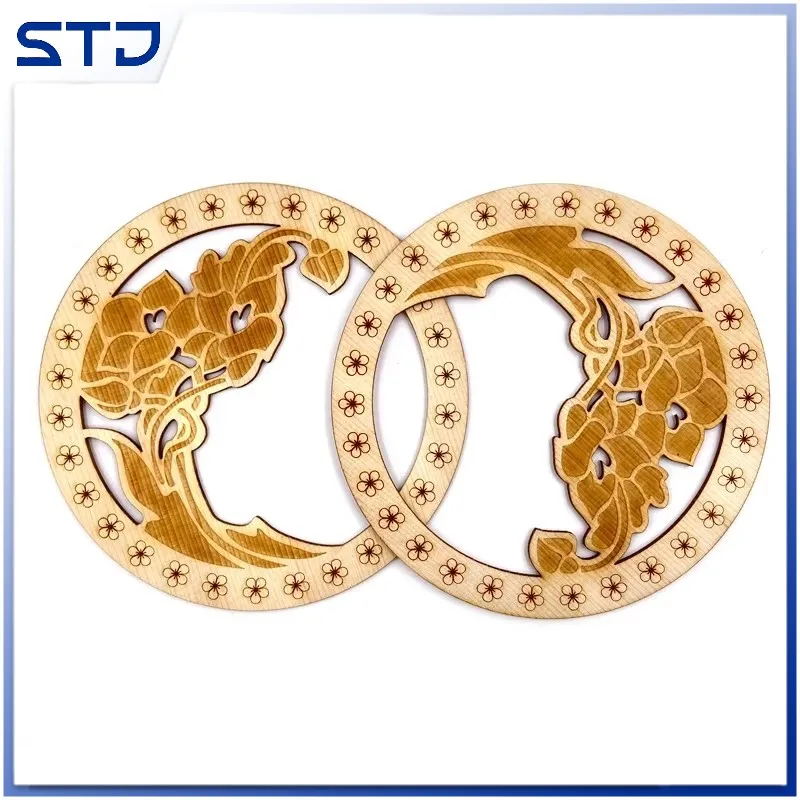 Luxury Guitar 2pcs Acoustic Circle bags carving wood Rosette Sound Hole Rosette Inlay Decal ，Professional Acoustic Guitars parts