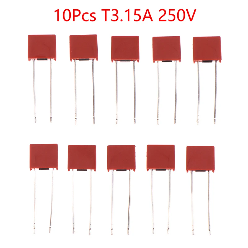 

10 шт. плавкий предохранитель 2A 1A 3.15A 4A 5A 6.3A 250V 392 квадратный пластиковый плавкий предохранитель T2A плата питания для ЖК-телевизора, широко используемые плавкие предохранители, плавкий предохранитель T3.15A