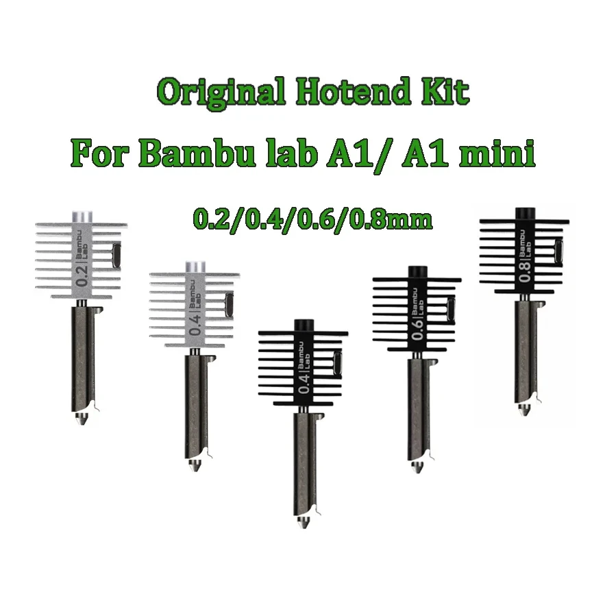 

Комплект хотэнда A1 для Bambu Lab A1 mini с соплами из закаленной стали 0.2/0.4/0.6/0.8 мм, профессиональный хотэнд Bambulab