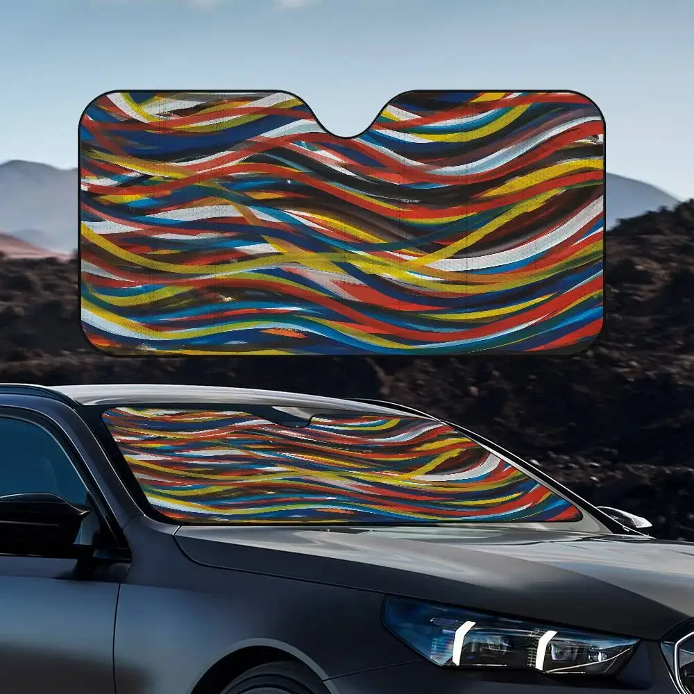 Parasol Plegable Universal para Parabrisas de Coche Sol LeWitt, Protección UV, Aislamiento Térmico, Cubierta Plegable