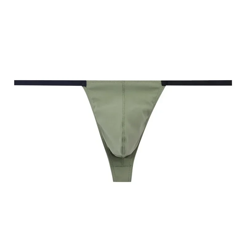 Men's Sexy String Bikini Gay Sexy Low-rise Bulge Pouch T Back Thongs Elasticity Comfortable Breathable Sweat Absorption G-string