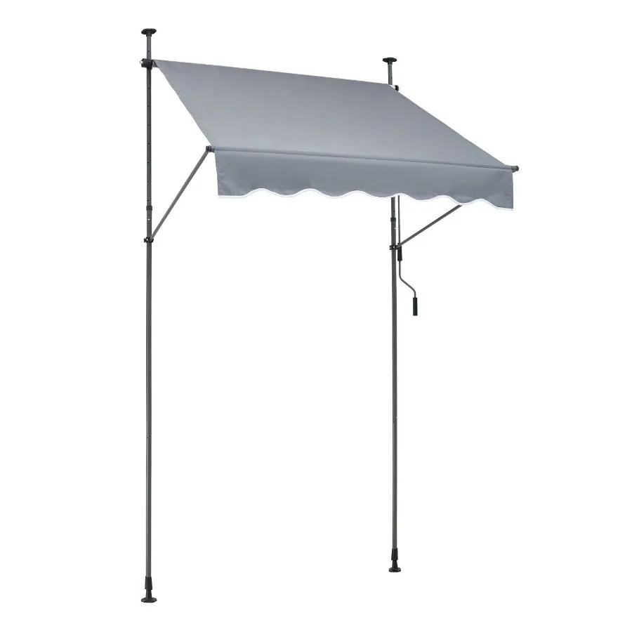 

59x47 Patio Awning Retractable Awning Sunshade Shelter with Crank Handle