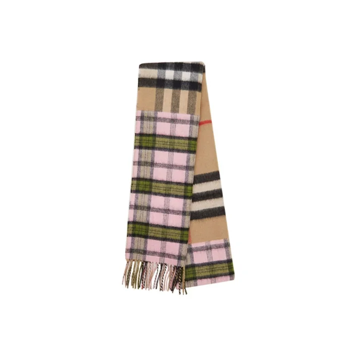 Burberry Cashmere Knit Scarves Unisex Beige/Pink 80224851