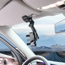 NEW Car Clip Sun Visor Cell Phone Holder Universal Phone Mount for IPhone XS GPS Rearview Mirror Stand Car Mobile Clip