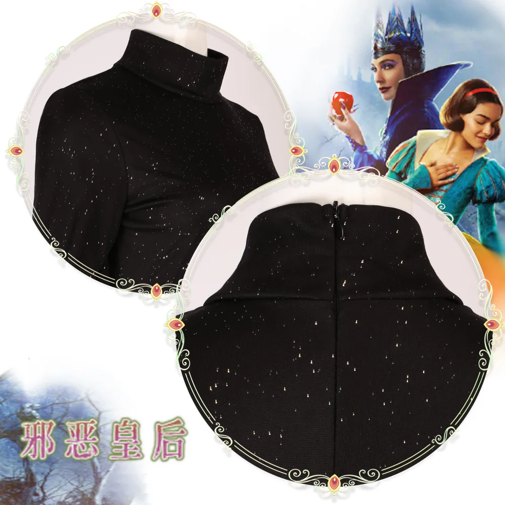 Rainha má cosplay traje rainha saia de tule preto com máscara coroa conjunto completo teatro musical masquerade terno halloween