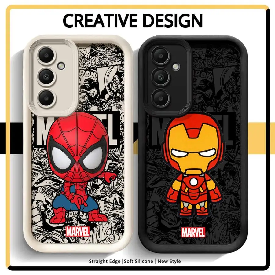 Marvel Ironman Sipiderman Phone Case for Galaxy A12 A13 A14 4G 5G A13 A22 5G A23 4G 5G A24 4G A32 4G 5G A33 5G A34 5G Matte