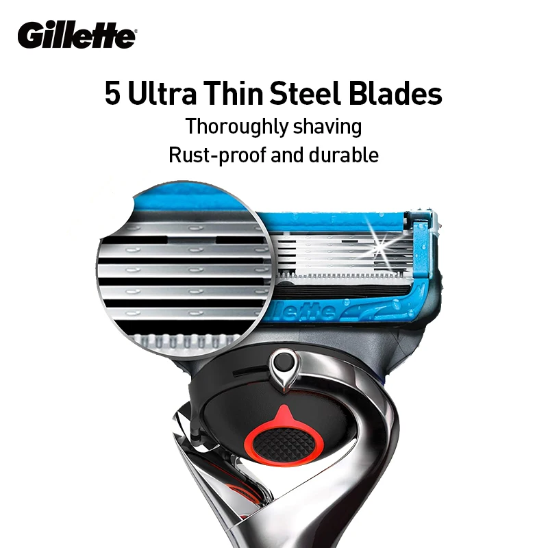Gillette Razor Men Fusion 5 Proglide Air Power Razor Micro Vibration Tech 5-layers Blade Manual Smooth Shaving T-shaped Razor