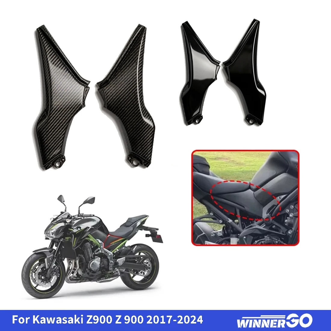 Para Kawasaki Z 900 2017 2018 2019 2020 2021 2022 2023 2024 Z900 marco de asiento de motocicleta cubierta lateral carenado banco Panel de capó Z-900