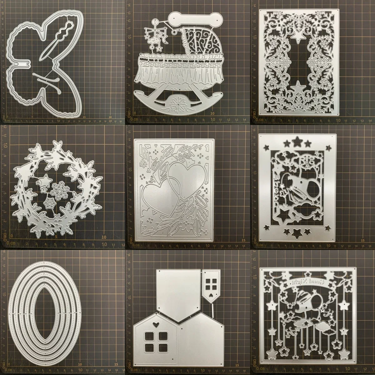 9 Arten von Schmetterlings-Metall-Stanzformen für DIY-Scrapbooking, dekorative Prägung, handgefertigte Stanzformen, Vorlage