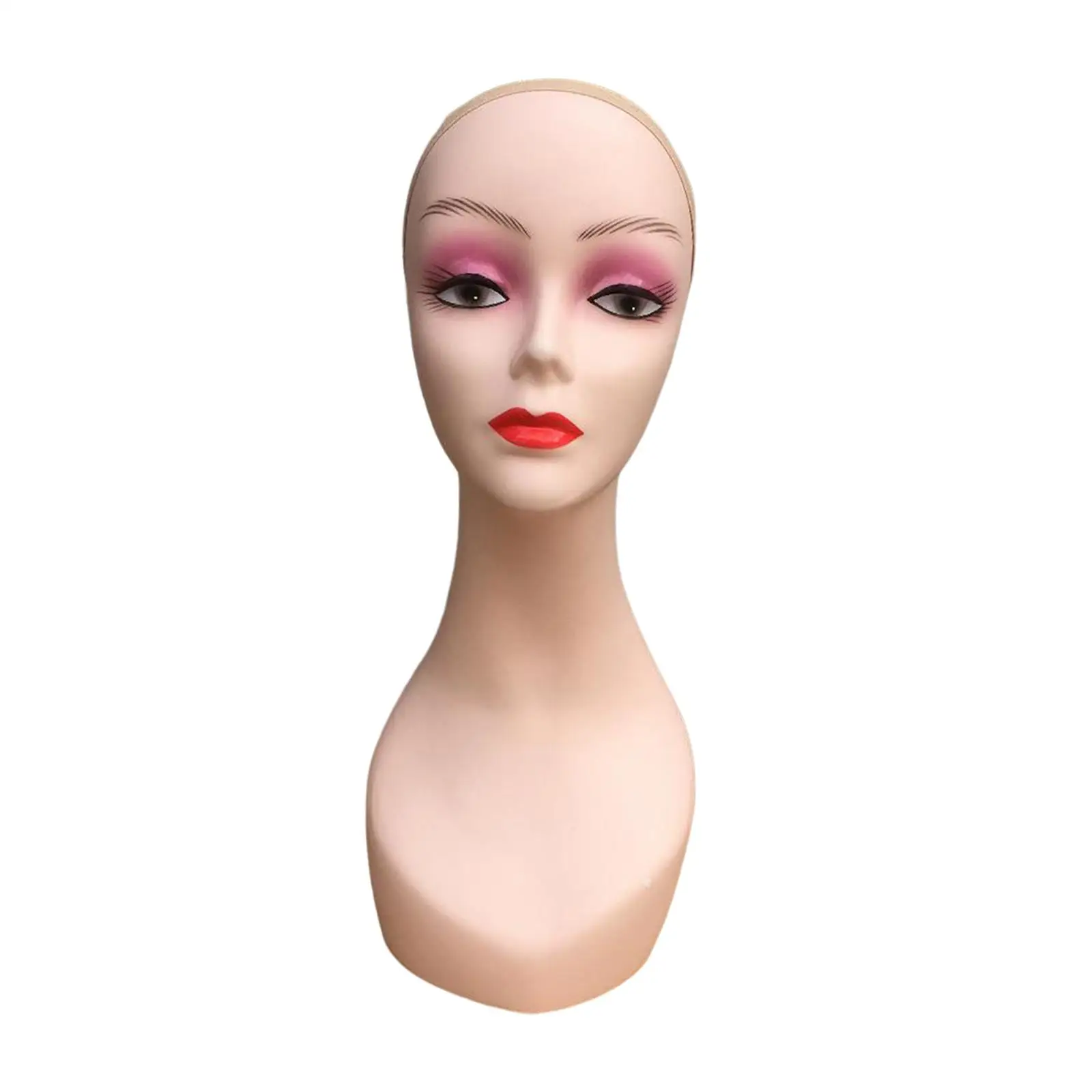 Women Mannequin Head Durable Female Manikin Wig Head Stand for Headscarves Headwear Wigs Displaying Glasses Necklaces Jewelry