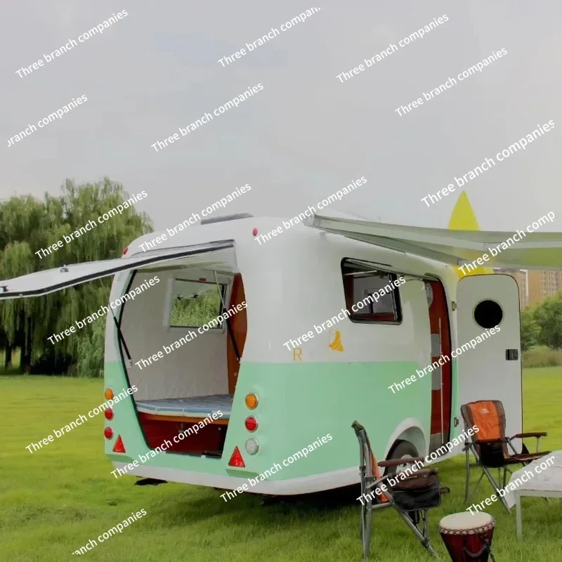 Towing Caravan factory custom off road small camper trailer mini travel caravan fiberglass caravan with kitchen trailer camping