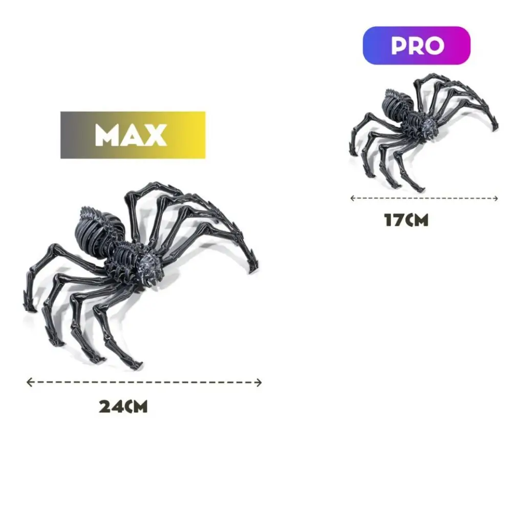 Araña móvil de articulación 3D de plástico, modelo de simulación de animales móviles, adornos de escritorio, 5 colores, nuevo