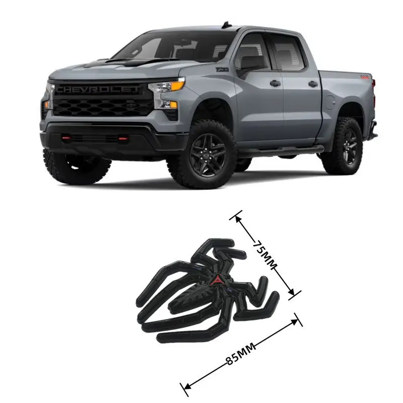 2pc 3D Metal Black Widow Spider Logo Car Sticker For Chevrolet Silverado Sonic TRANS SPORT VOLT CORVETTE EPICA Avalanche Equinox