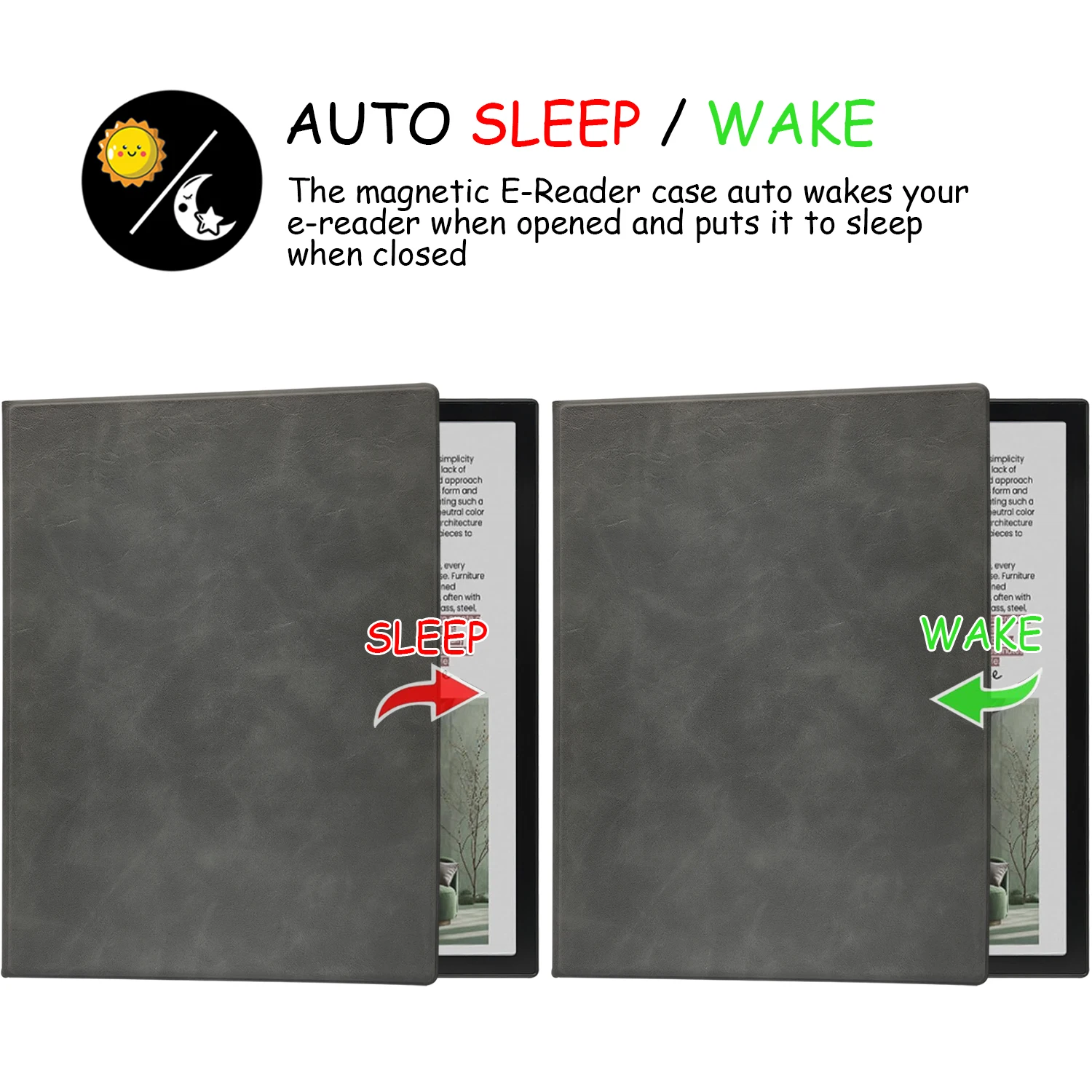 Magnetyczne etui z podstawką do czytnika Onyx Boox Note Air 5 C/Note Air 4 C (wydane w 2025/2024) Ultracienkie, lekkie etui - automatyczne usypianie/wybudzanie — zdjęcie produktu 4