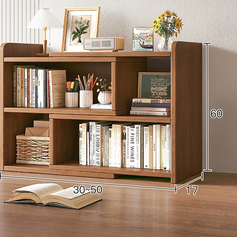 Library Scalable Bookcases Wooden Standing Student Simple Plant Elegant Corner Open Bookshelf Makeup Estanteria Nordic Furniture