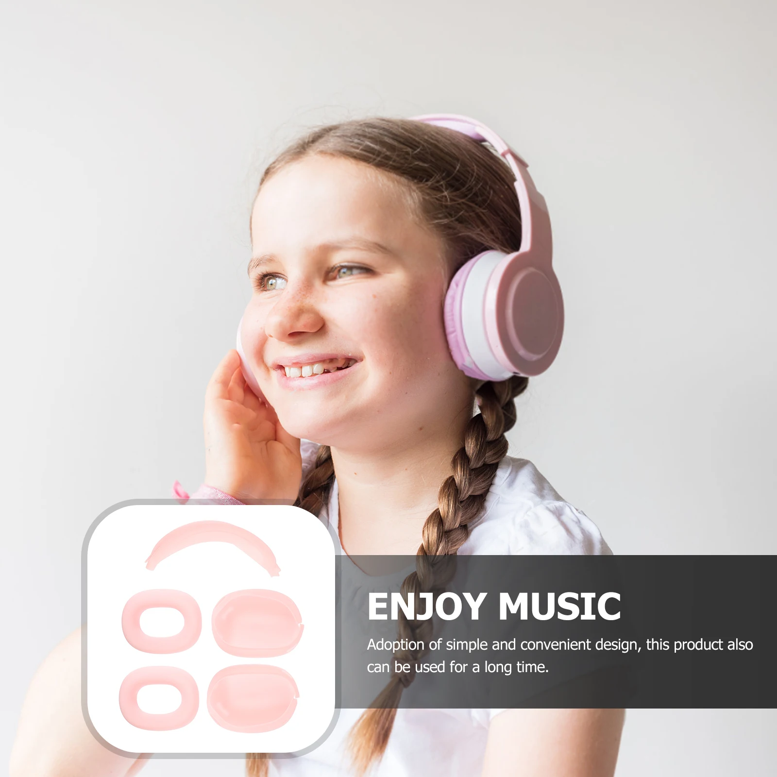 

Headphone Protector Cushion Cover for TPU Case Scratch Resistant Drop Proof Pink Wireless Earphones Accessories