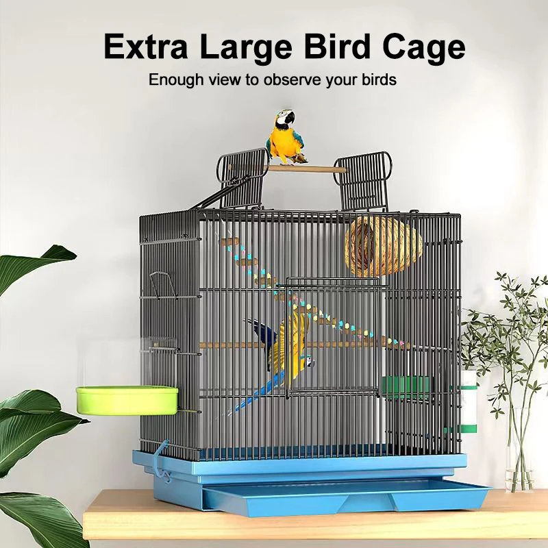 Hanging Outdoor Open Top Bird Flight Cage Wire Multi-functional Parrot Cockatiel Small Bird Nest Cage