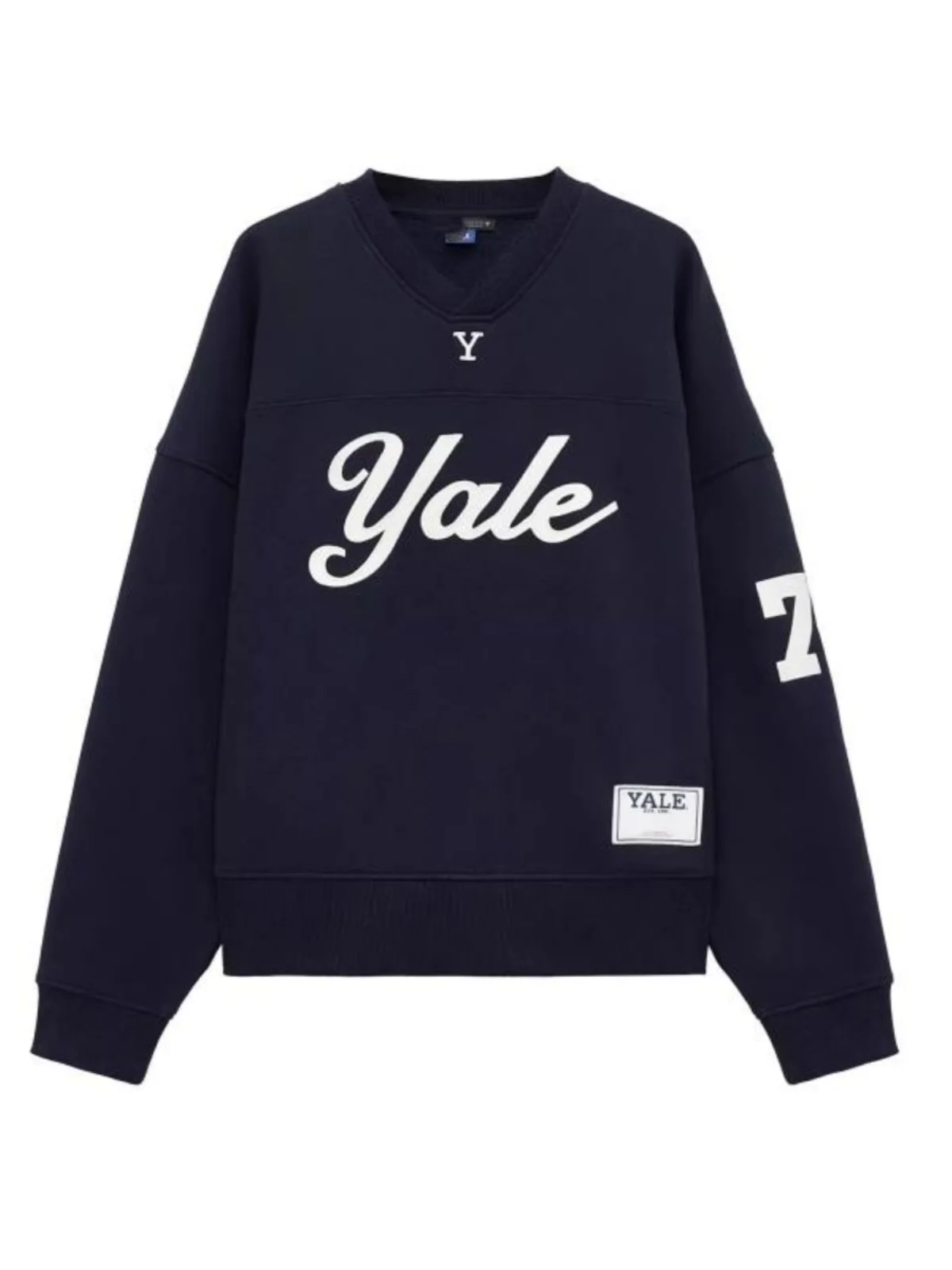 ربيع 2025 المرأة الجديدة الأمريكية الرجعية Y الرياضة العصرية طويلة Sve V-ne البلوز فضفاضة تناسب القطن الشارع Sle