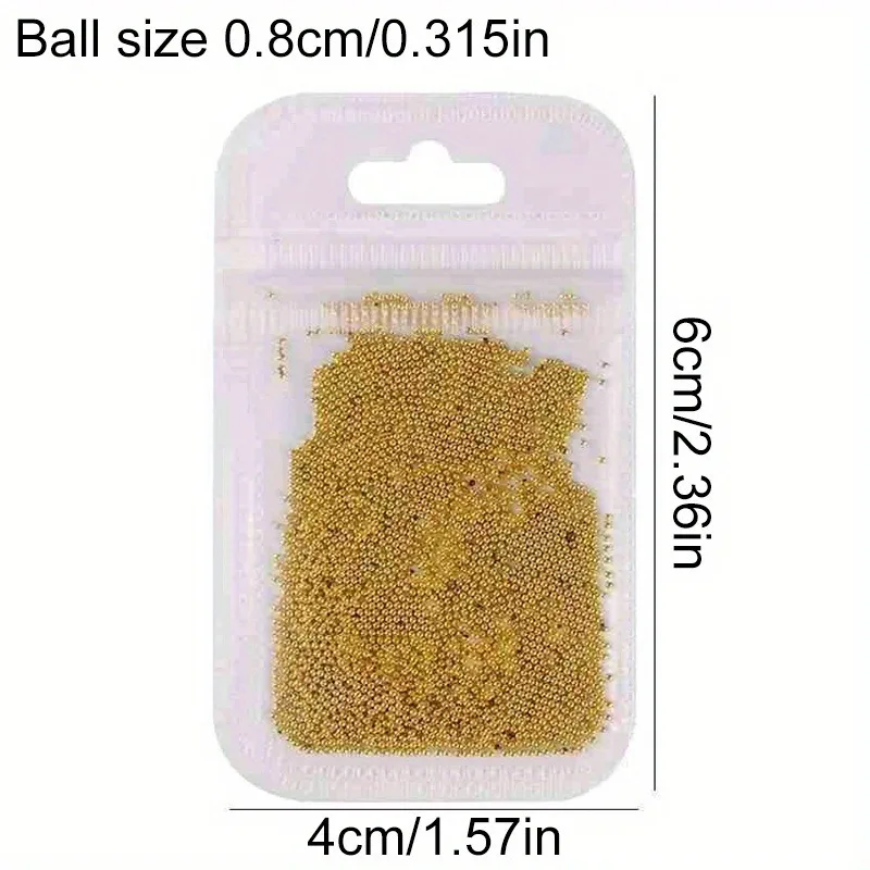 5000PCS 0.8mm Nail Art Caviar Bead Glitter Strass voor Micro Stalen Bal 3D Decoraties UV Gel Acryl tips Manicure EEN