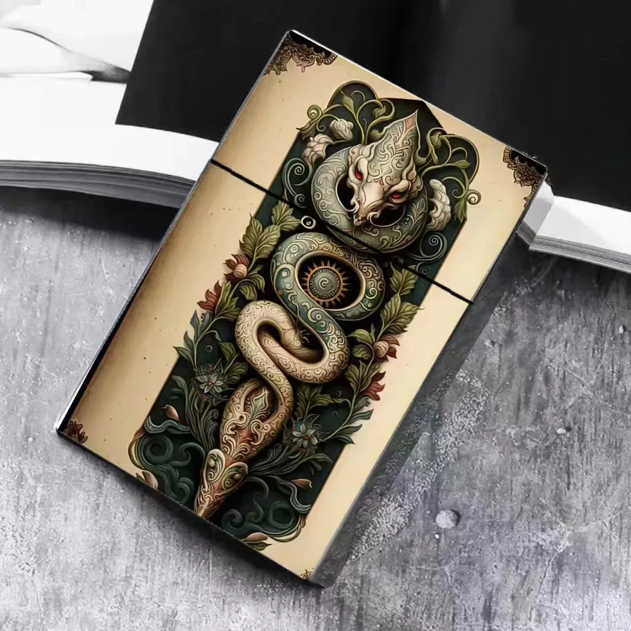 3-in-1 Pop-Up Animal Cigarette Case for 20 1 Shockproof & Dual-Fit Slim/King Size l Cool Auto Flip Design with Wild Pattern view 4