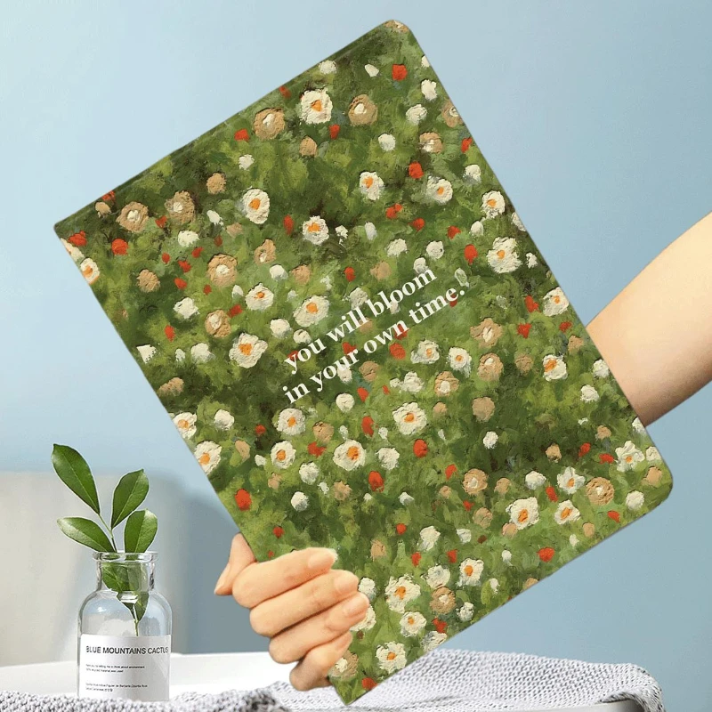 Ipad Accessories Cover Funda for Ipad Pro 11” Case 10.2 7th 8th 9th Gen Ipad Mini 6th Generation 2021 Oil Painting Flower Shell