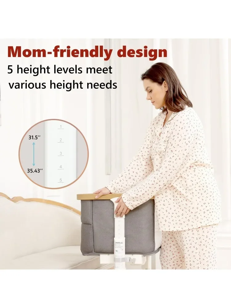 Fast Shipping.Rocking Bassinet Electric Baby Bassinet Automatic 3 Rocking Motion Bassinet Bedside Sleeper for Newborn, 3 in 1 Au