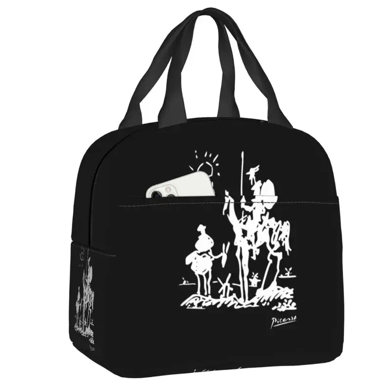 Pablo Picasso Don Quixote Portable Lunch Box Women Waterproof Spanish Artist Thermal Cooler Food Insulated Lunch Bag Office Work