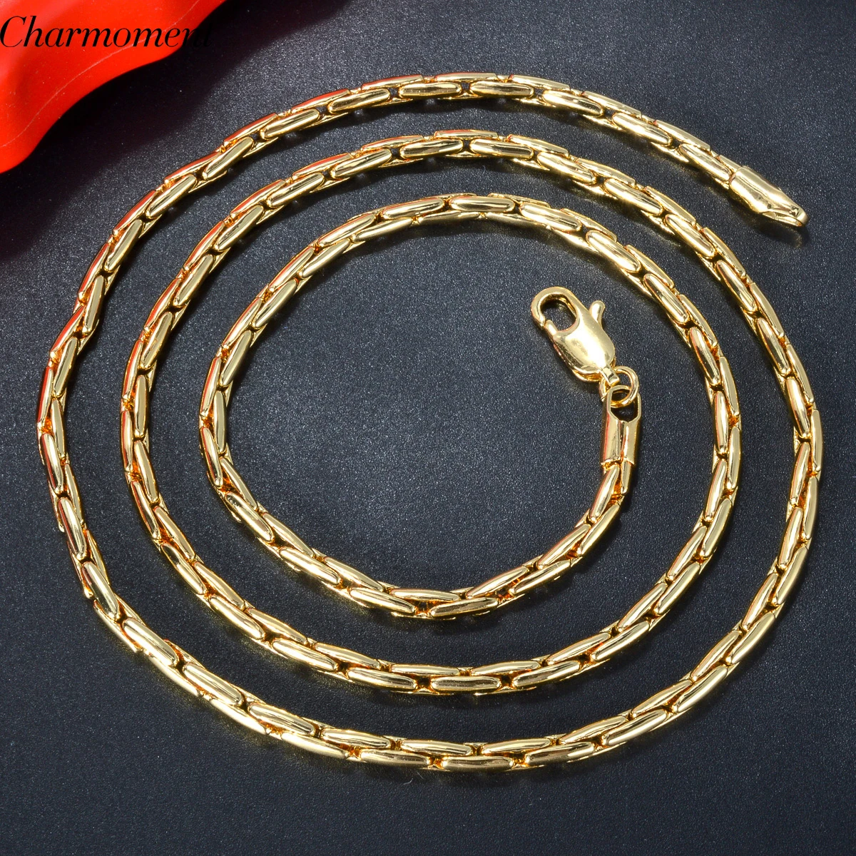 Hiphop Punk Curb Cuban Link Chain Necklace for Women Man Statement Gold Color Copper Necklace Fashion Wedding Engagement Jewelry