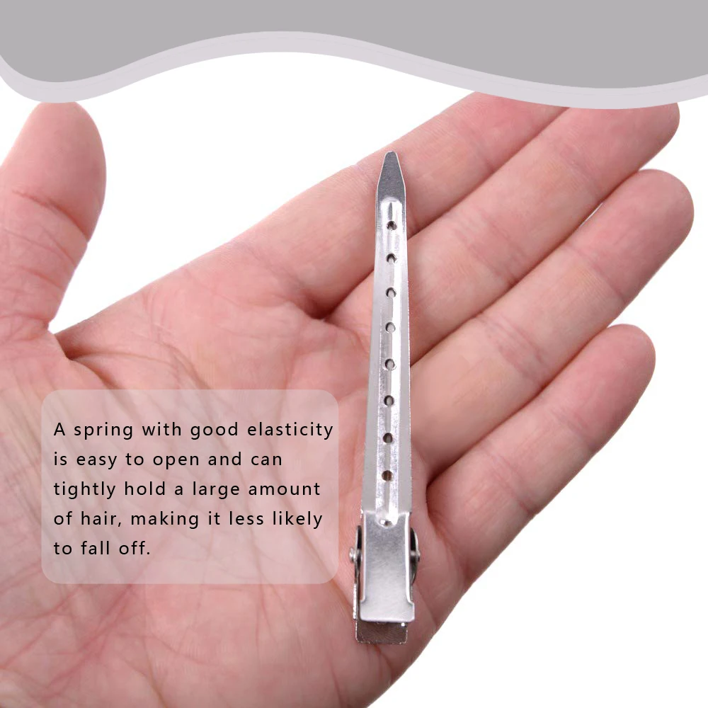 10 Stück Haarspangen, Make-up-Haarnadeln mit Löchern, Haarverlängerungsabschnitt, Schnappverschluss, Perückenklemmen, 9,0 cm