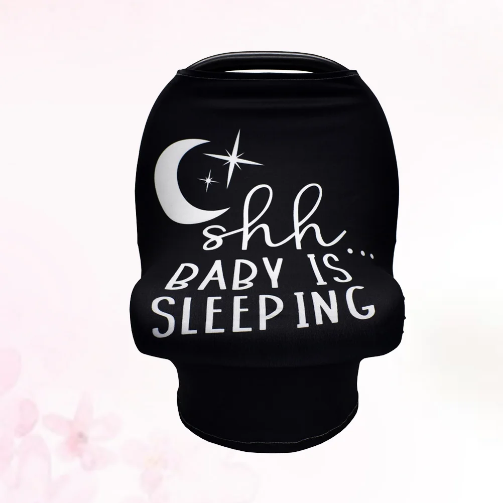 Black Multi-Functional Nursing Cover Baby Stroller Car Seat Protector Lightweight Breathable Scarf Shield Baby Seat Cover