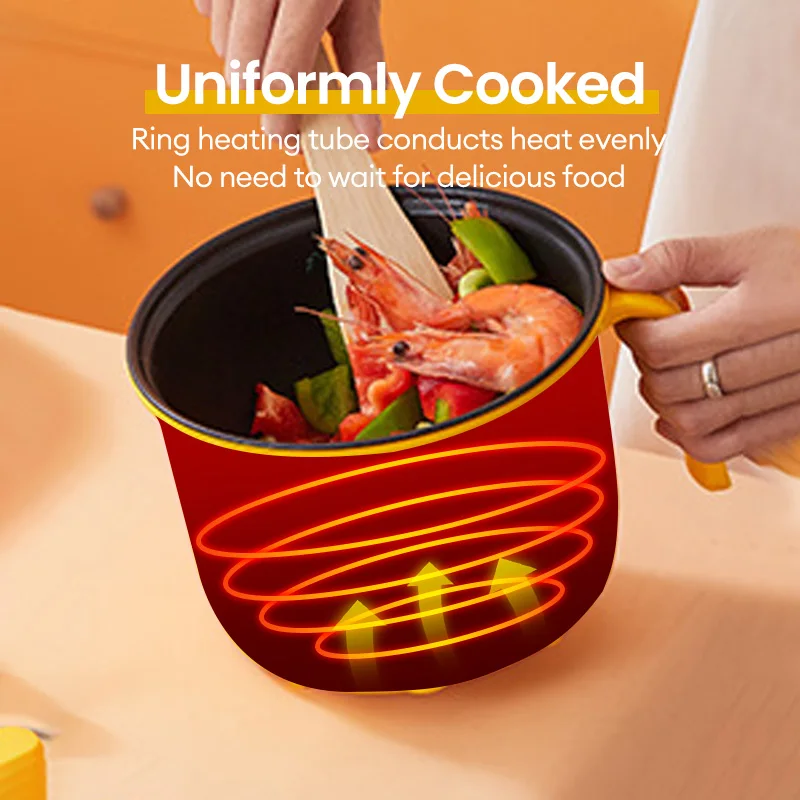 1.8L Multifunctional Electric Pot Cooker Frying Pan Little Yellow Duck Multifunction Electric Cooker For Home