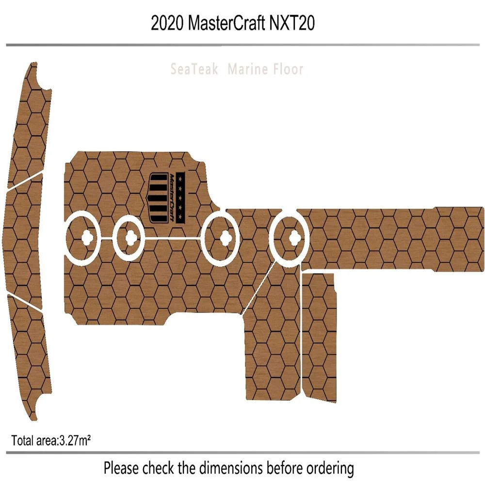 

2020 MASTERCRAFT NXT20 Cockpit FAUX TEAK MAT 1/4" 6mm EVA Teak Decking SeaDek MarineMat Gatorstep Style Self Adhesive