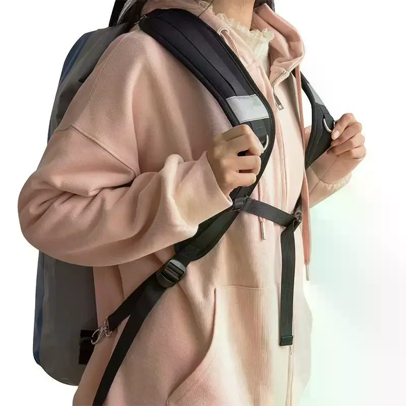 Adjustable Backpack Shoulder Straps With Reflective Strips And Anti Slip Chest Buckle For Hiking Commuting School Outdoor