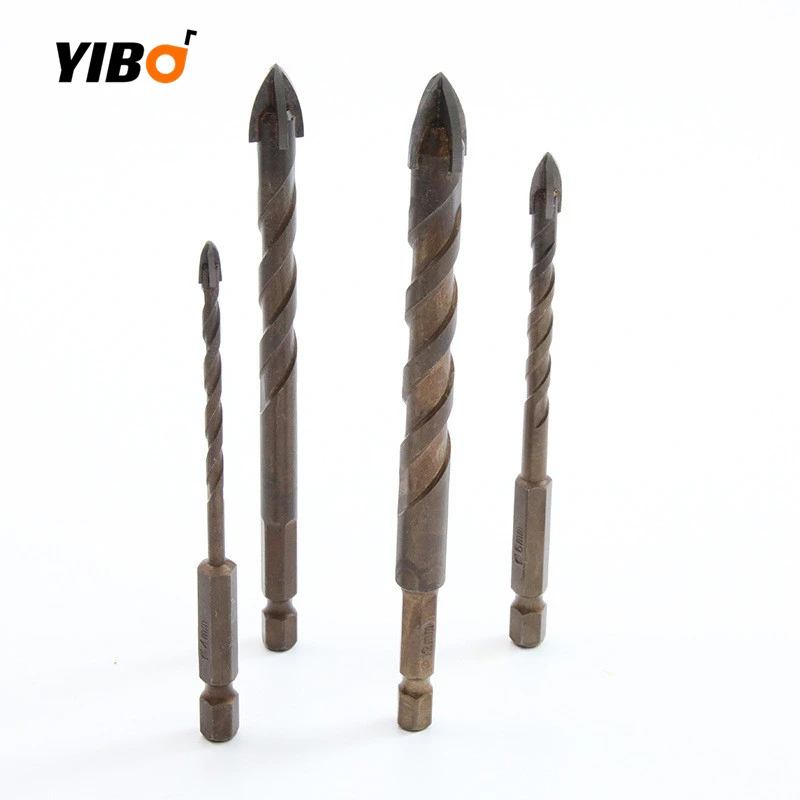 3/4/5/6/8/10/12mm Cross Hex Tile Bits Ceramic Glass Concrete Hole Saw Alloy Triangle Drill