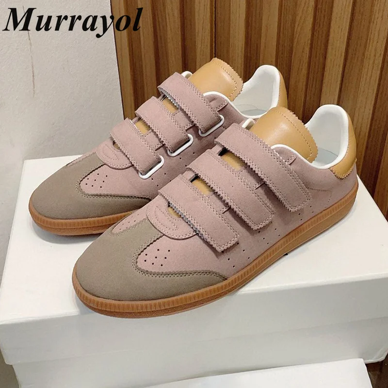 Casual Skate Bording Shoes Women Genuine Leather Splicing Mixed Colors Flat Shoes Four Seasons Sneakers Small White Shoes