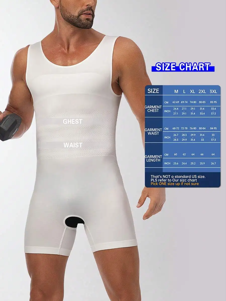 

Mens Summer Elastic Solid Color Round Neck Body Shaping Jumpsuit