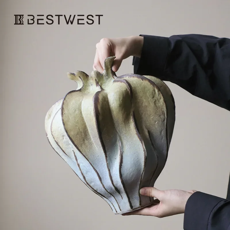 Jingdezhen ceramic vase ornament living room high-end flower arrangement niche wabi-sabi wind flower device Chinese art style cr