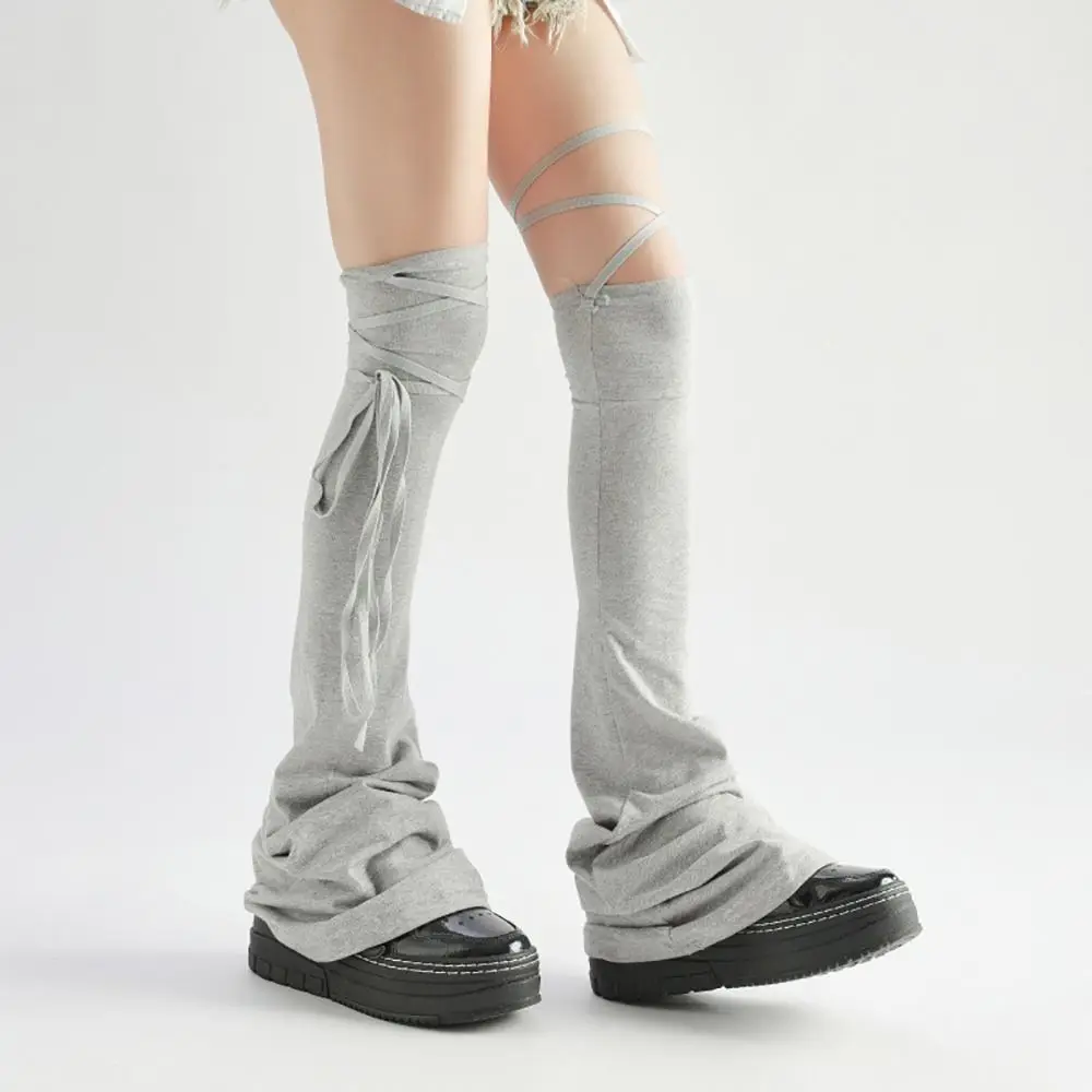 Cotton Hottie Leg Warmers Lace Up Closure Multicolor Lace Up Leg Warmers Cosplay High Tube Style High Tube Leg Warmers JK Girl