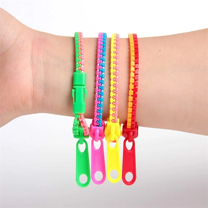 Children's Two-color Zipper Bracelet Personality Hand Link Birthday Novel and Funny Gift Sensory Toys Stress Relief Fidget