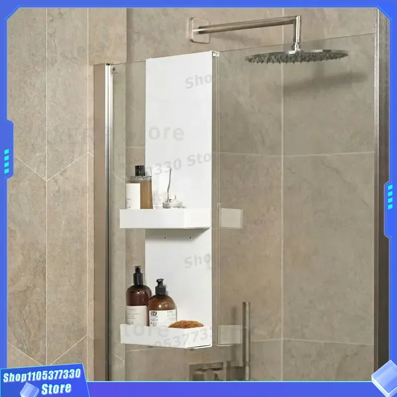 304 Stainless Steel 2 Tier Shower Caddy Brushed Matte Black White Wall Mounted Bathroom Storage Rack for Shampoo Soap