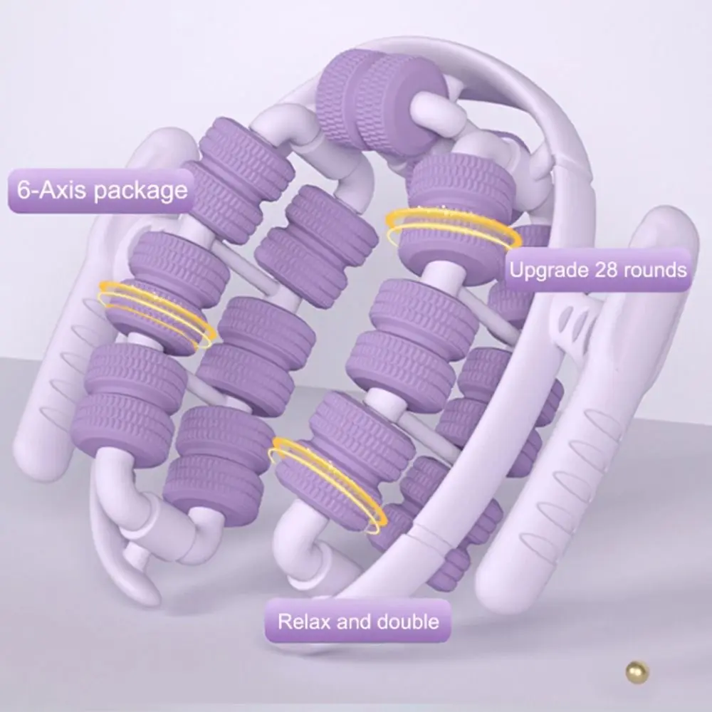 Portable Annular Leg Clamp Massager Ring-Shaped 28 Wheel Manual Leg Massager 360-degree Rotation Lightweight