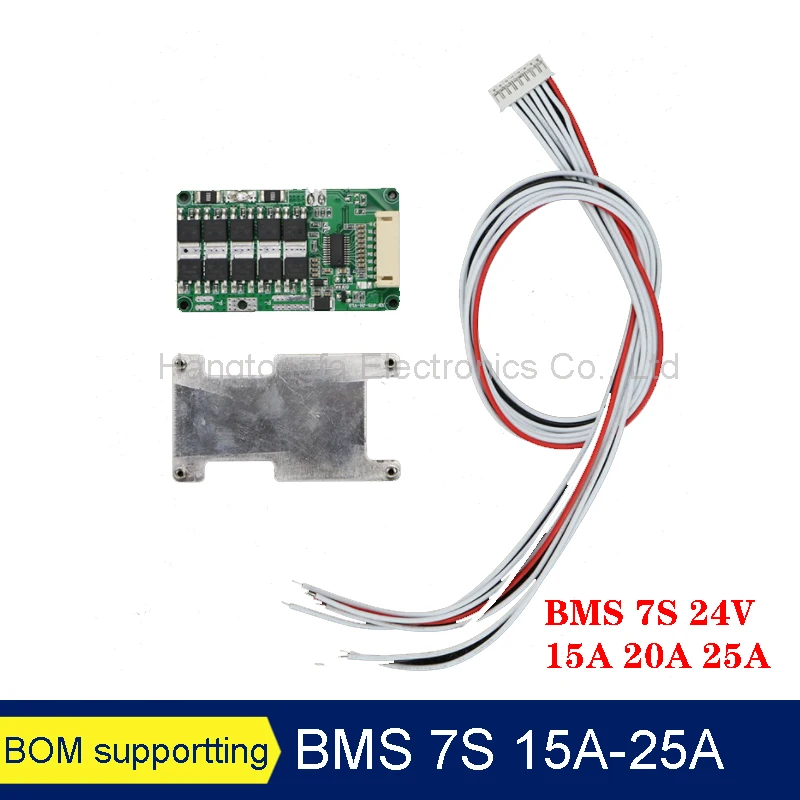 Balanced BMS 7S 24V 15A 20A 25A 18650 Li-ion Battery Packs Charge Board Equalizer with NTC Temperature Protection For Escooter