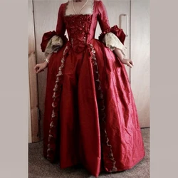 Red Rococo Marie Antoinette Cosplay Gown Dress French Royal Queen Red Dress 18th Century Gothic Vampire Wedding Dress